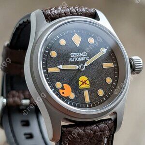 Full Automatic Titanium Diver Seiko NH35A 24jewels Retro Pac-Man Sapphire 36mm